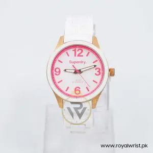 Superdry Unisex Quartz White Silicone Chain White Dial 39mm Watch SYL134P