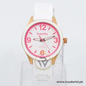 Superdry Women’s/Kids Quartz White Silicone Chain White Dial 39mm Watch SYL134P