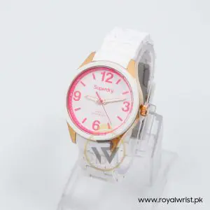 Superdry Unisex Quartz White Silicone Chain White Dial 39mm Watch SYL134P