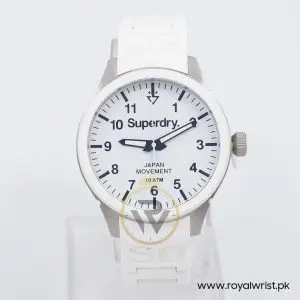 Superdry Women’s/Kids Quartz White Silicone Chain White Dial 44mm Watch SYG109W