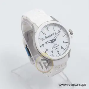 Superdry Unisex Quartz White Silicone Chain White Dial 44mm Watch SYG109W