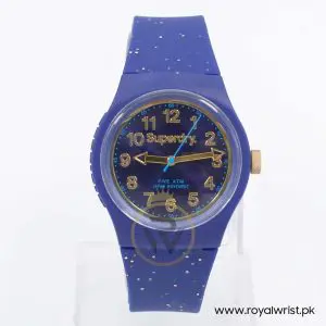Superdry Women’s/Kids Quartz Navy Blue Silicone Strap Blue Dial 38mm Watch SYL167U