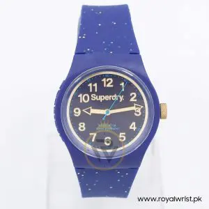 Superdry Women’s Quartz Navy Blue Silicone Strap Blue Dial 38mm Watch SYL167U