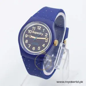 Superdry Women’s Quartz Navy Blue Silicone Strap Blue Dial 38mm Watch SYL167U