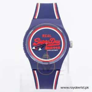 Superdry Unisex Quartz Blue Silicone Strap Blue Dial 38mm Watch SYG198UR