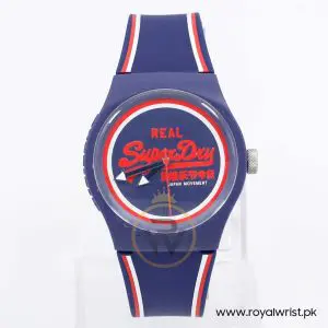 Superdry Unisex Quartz Blue Silicone Strap Blue Dial 38mm Watch SYG198UR