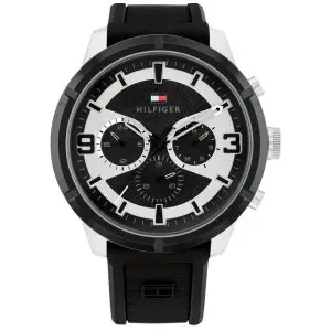 Tommy Hilfiger Men’s Quartz Black Silicone Strap Black Dial 50mm Watch 1792074