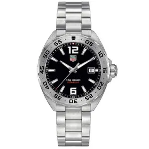 Tag Heuer Formula 1 Men’s Quartz Swiss Made Silver Stainless Steel Black Dial 41mm Watch WAZ1112.BA0875