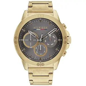 Tommy Hilfiger Men’s Quartz Gold Stainless Steel Grey Dial 46mm Watch 1791891