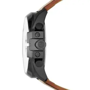 Diesel Men’s Quartz Brown Leather Strap Black Dial 51mm Watch DZ4343