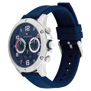 Alternative view of Tommy Hilfiger Men’s Quartz Blue Silicone Strap Blue Dial 46mm Watch 1792027