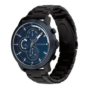 Alternative view of Tommy Hilfiger Men’s Quartz Black Stainless Steel Blue Dial 46mm Watch 1792049