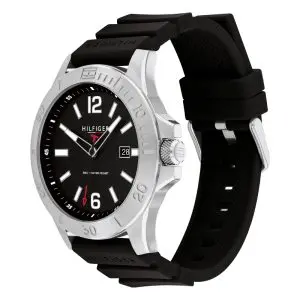 Alternative view of Tommy Hilfiger Men’s Quartz Black Silicone Strap Black Dial 46mm Watch 1710539