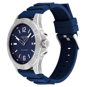 Alternative view of Tommy Hilfiger Men’s Quartz Blue Silicone Strap Blue Dial 46mm Watch 1791991