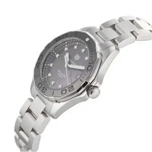 Tag Heuer Aquaracer Women’s Quartz Swiss Made Silver Stainless Steel Black Mother Of Pearl Dial 35mm Watch WAY131M.BA0748