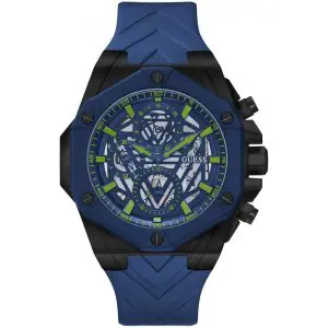 Guess Men’s Quartz Blue Silicone Strap Blue Dial 47mm Watch GW0579G3