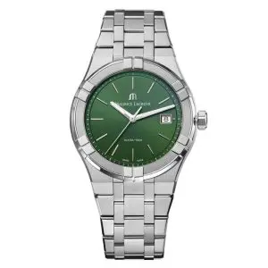 Maurice Lacroix Men’s Quartz Swiss Made Silver Stainless Steel Green Dial 40mm Watch AI1108-SS002-630-1