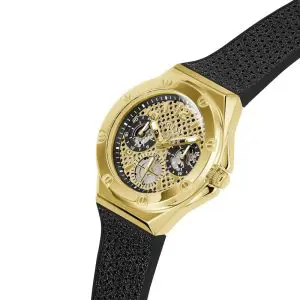 Alternative view of Guess Women’s Quartz Black Silicone Strap Gold Dial 40mm Watch GW0620L2