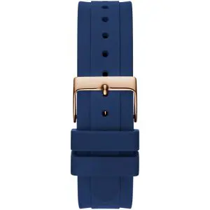 Guess Women’s Quartz Blue Silicone Strap Rose Gold & White Dial 36mm Watch GW0257L3
