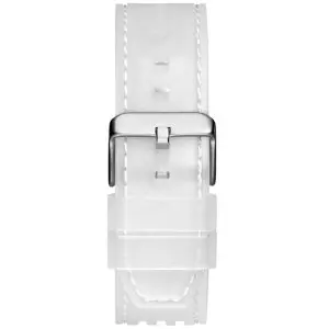 Guess Men’s Quartz Transparent Silicone Strap Burgundy Dial 42mm Watch GW0499G9