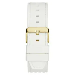Guess Men’s Quartz White Silicone Strap Champagne Dial 42mm Watch GW0499G5