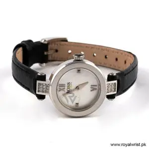 Hugo Boss Women’s Quartz Black Leather Strap Mother Of Pearl Dial 24mm Watch 1502188 - Image 3
