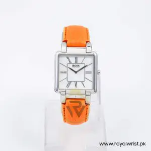 Hugo Boss Women’s Quartz Orange Leather Strap Mother Of Pearl Dial 31mm Watch 1502157