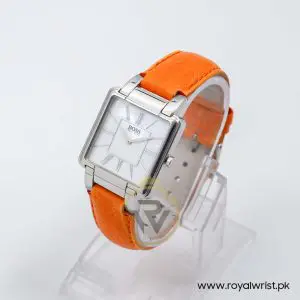 Hugo Boss Women’s Quartz Orange Leather Strap Mother Of Pearl Dial 31mm Watch 1502157