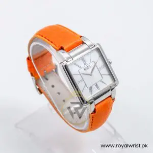 Hugo Boss Women’s Quartz Orange Leather Strap Mother Of Pearl Dial 31mm Watch 1502157