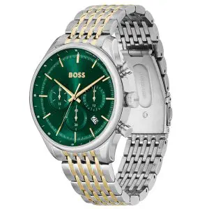 Alternative view of Hugo Boss Men’s Quartz Two-tone Stainless Steel Green Dial 45mm Watch 1514081