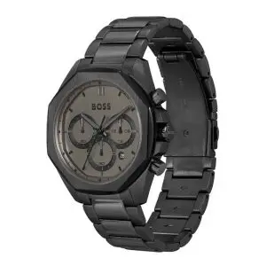 Alternative view of Hugo Boss Men’s Quartz Black Stainless Steel Grey Dial 42mm Watch 1514016