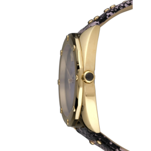 Alternative view of Versace Women’s Quartz Swiss Made Purple & Black Leather Strap Purple Dial 38mm Watch VEBM00218