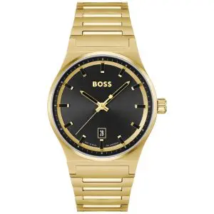 Hugo Boss Men’s Quartz Gold Stainless Steel Black Dial 41mm Watch 1514077