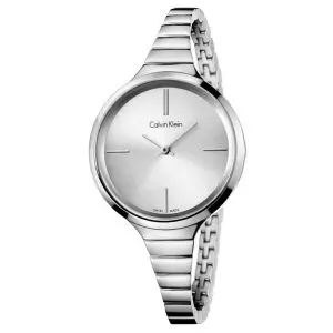 Calvin Klein Women’s Swiss Made Quartz Silver Stainless Steel Silver Dial 34mm Watch K4U23126