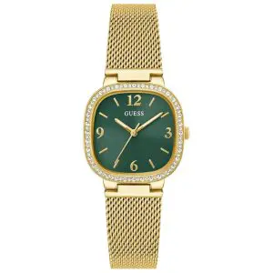 Guess Women’s Quartz Gold Stainless Steel Green Dial 32mm Watch GW0354L5