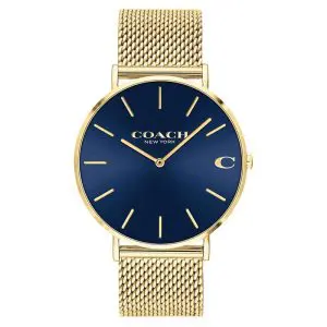 Coach Men’s Quartz Gold Stainless Steel Blue Dial 41mm Watch 14602551