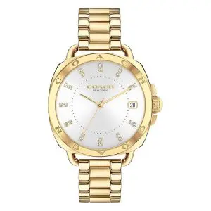 Coach Women’s Quartz Gold Stainless Steel Silver Dial 34mm Watch 14504157