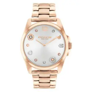 Coach Women’s Quartz Rose Gold Stainless Steel Silver Dial 36mm Watch 14504023