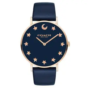 Coach Women’s Quartz Blue Leather Strap Blue Dial 36mm Watch 14503043