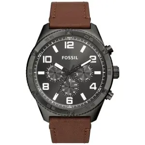 Fossil Men’s Quartz Brown Leather Strap Grey Dial 50mm Watch BQ2800 (Like New)