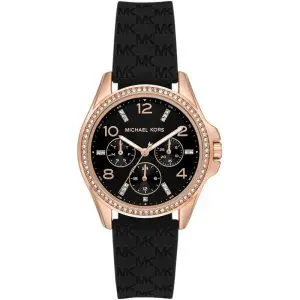 Michael Kors Women’s Quartz Black Silicone Strap Black Dial 36mm Watch MK7373