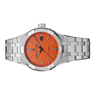 Maurice Lacroix Men’s Automatic Swiss Made Silver Stainless Steel Orange Dial 42mm Watch AI6008-SS00F-530-1