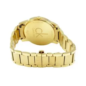 Calvin Klein Men’s Swiss Made Quartz Gold Stainless Steel Silver Dial 43mm K2G21546