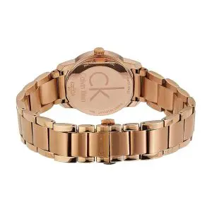 Calvin Klein Women’s Swiss Made Quartz Rose Gold Stainless Steel Silver Dial 31mm Watch K2G23646