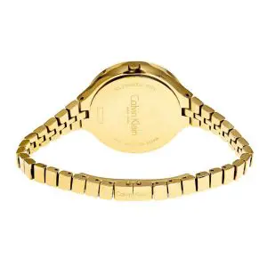 Calvin Klein Women’s Swiss Made Quartz Gold Stainless Steel Silver Dial 34mm Watch K4U23526