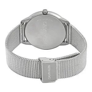 Calvin Klein Men’s Swiss Made Quartz Silver Stainless Steel White Dial 40mm Watch K3M51152