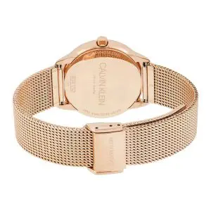 Calvin Klein Women’s Swiss Made Quartz Rose Gold Stainless Steel Black Dial 35mm Watch K3M22621