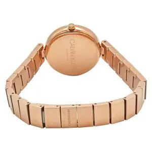 Calvin Klein Women’s Swiss Made Quartz Rose Gold Stainless Steel Silver Dial 28mm Watch K8G23646