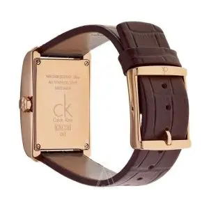 Calvin Klein Women’s Swiss Made Quartz Brown Leather Strap Silver Dial 26mm Watch K2M23620