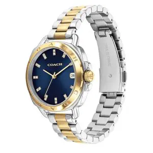 Coach Women’s Quartz Two Tone Stainless Steel Blue Dial 34mm Watch 14504160
